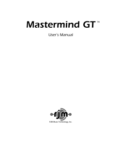 Mastermind GT User’s Manual TM