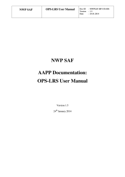 NWP SAF AAPP Documentation: OPS-LRS User Manual