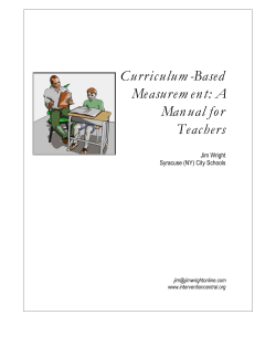 Curriculum-Based Measurement: A Manual for Teachers