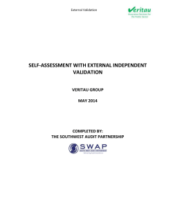 SELF-ASSESSMENT WITH EXTERNAL INDEPENDENT VALIDATION VERITAU GROUP