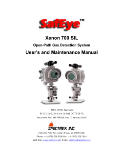 Xenon 700 SIL User's and Maintenance Manual Open-Path Gas Detection System