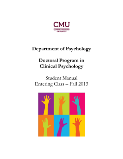 Department of Psychology  Doctoral Program in Clinical Psychology