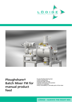 Ploughshare® Batch Mixer FM for