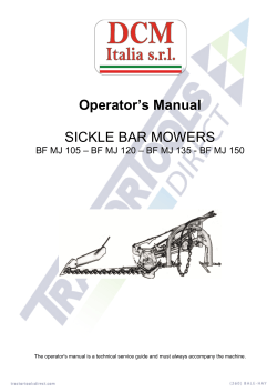 Operator’s Manual  SICKLE BAR MOWERS