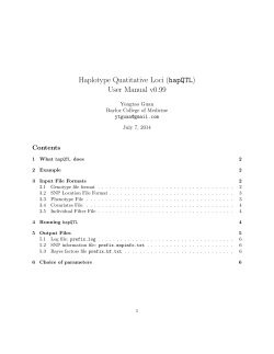 Haplotype Quatitative Loci (hapQTL) User Manual v0.99 Contents Yongtao Guan