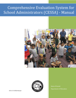Comprehensive Evaluation System for School Administrators (CESSA) - Manual  State of Hawaii