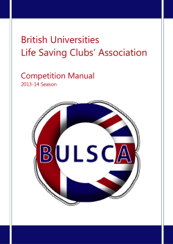 British Universities Life Saving Clubs’ Association Competition Manual