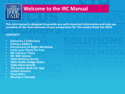 Welcome to the IRC Manual