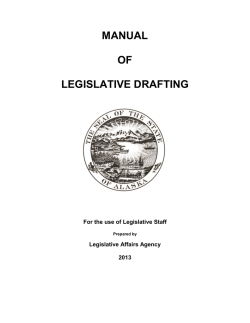 MANUAL OF LEGISLATIVE DRAFTING