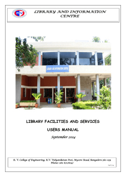 LIBRARY FACILITIES AND SERVICES USERS MANUAL September 2014