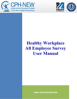 Healthy Workplace All Employee Survey User Manual