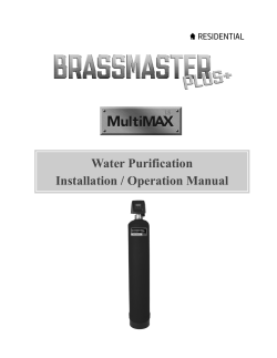 Water Purification Installation / Operation Manual