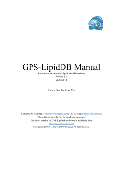 GPS-LipidDB Manual Database of Protein Lipid Modifications