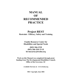 MANUAL OF RECOMMENDED PRACTICE