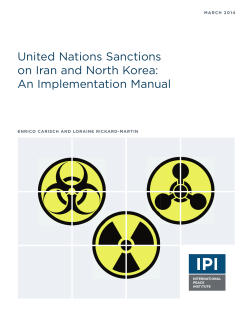 United Nations Sanctions on Iran and North Korea: An Implementation Manual