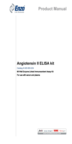 Product Manual Angiotensin II ELISA kit Catalog # ADI-900-204