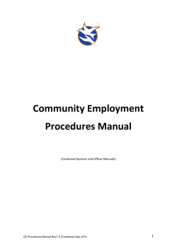 Community Employment Procedures Manual  1