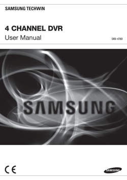 4 CHANNEL DVR User Manual SRD-476D