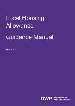 Local Housing Allowance Guidance Manual April 2014
