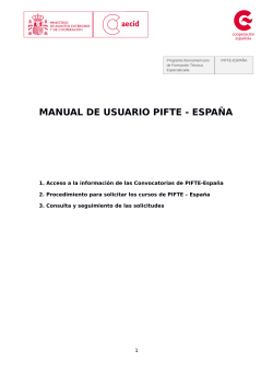 MANUAL DE USUARIO PIFTE - ESPAÑA