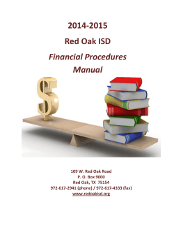 2014-2015 Red Oak ISD Financial Procedures Manual