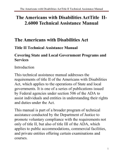 The Americans with Disabilities ActTitle  II- 2.6000 Technical Assistance Manual
