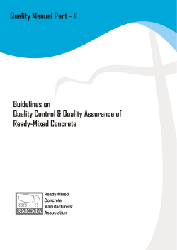 Quality Manual Part - II Guidelines on Ready-Mixed Concrete