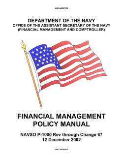 FINANCIAL MANAGEMENT POLICY MANUAL  DEPARTMENT OF THE NAVY