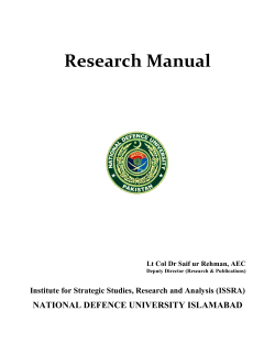 Research Manual NATIONAL DEFENCE UNIVERSITY ISLAMABAD