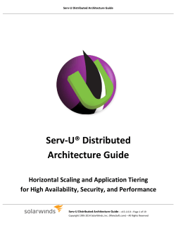 Serv-U® Distributed Architecture Guide  Horizontal Scaling and Application Tiering