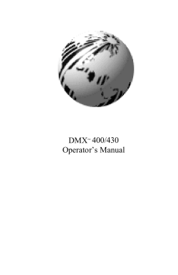 DMX 400/430 Operator’s Manual