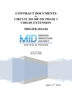 CONTRACT DOCUMENTS CIRCUIT 303-308 TIE PHASE 1 CHILDS EXTENSION