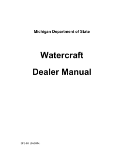 Watercraft Dealer Manual  Michigan Department of State