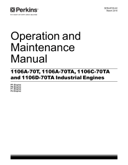 Operation and Maintenance Manual 1106A-70T, 1106A-70TA, 1106C-70TA