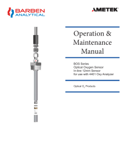 Operation &amp; Maintenance Manual BOS Series