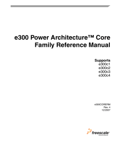 e300 Power Architecture&trade; Core Family Reference Manual Supports e300c1