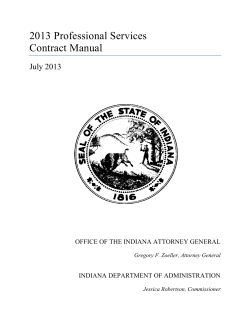 2013 Professional Services Contract Manual July 2013