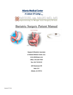 Laparoscopic Gastric Bypass Bariatric Surgery Patient Manual