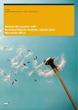Manual del usuario: SAP BusinessObjects Analysis, edición para Microsoft Office Versión