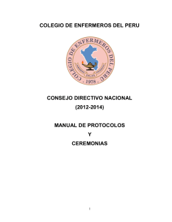 COLEGIO DE ENFERMEROS DEL PERU  CONSEJO DIRECTIVO NACIONAL (2012-2014)