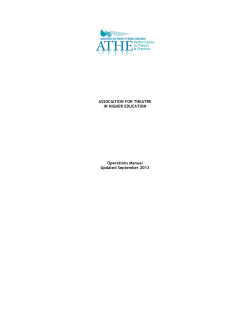 ASSOCIATION FOR THEATRE IN HIGHER EDUCATION Operations Manual