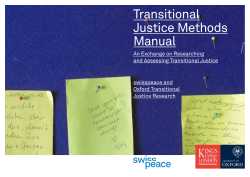 Transitional Justice Methods Manual
