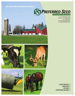 2014-2015 FORAGE REFERENCE MANUAL alfalfa products forage seed hay mixes