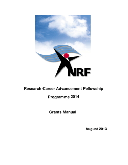 Research Career Advancement Fellowship Programme 2014  Grants Manual
