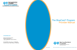 Provider Manual The BlueCard Program ®