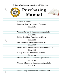 Purchasing Manual Killeen Independent School District
