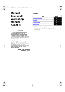 Manual Transaxle Workshop A65M–R