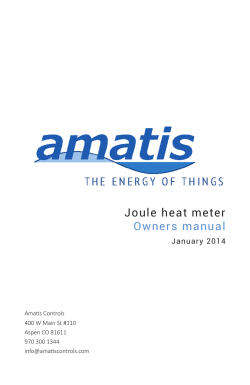 Joule heat meter Owners manual January 2014 Amatis Controls