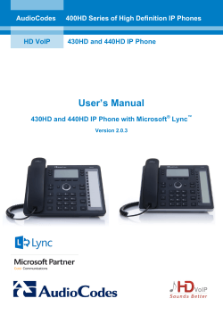 User’s Manual AudioCodes 400HD Series of High Definition IP Phones HD VoIP