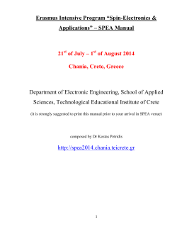 Erasmus Intensive Program “Spin-Electronics &amp; Applications” – SPEA Manual  21